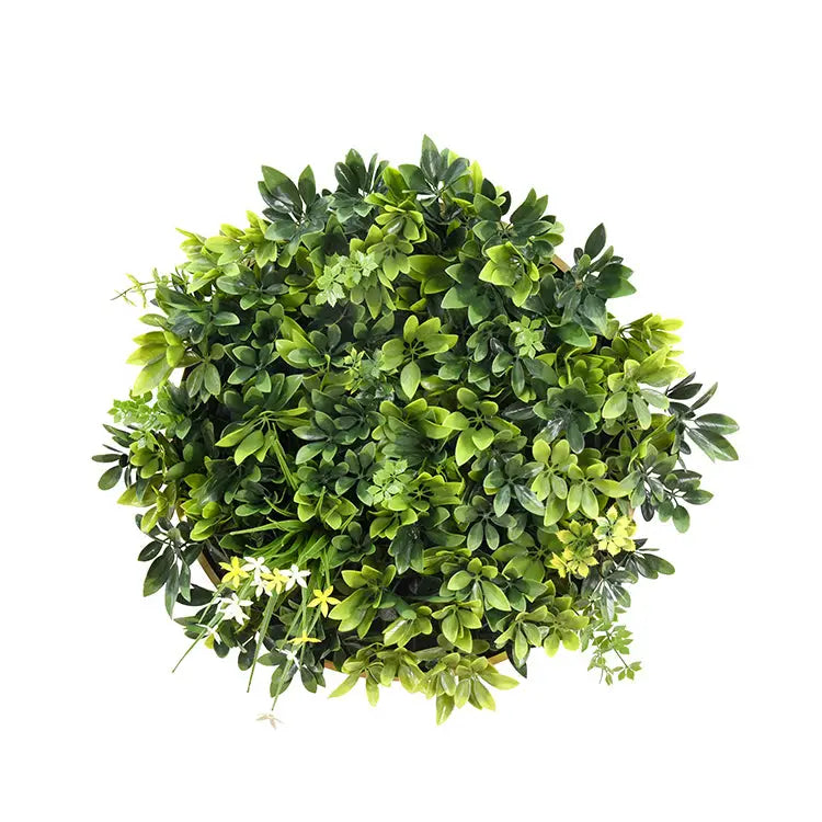 YES4HOMES Artificial Green Wall Plant Garden Panel Daffodil Smile Disc Art 50cm Grassy UV Resistant Frame - Home &