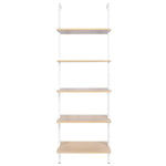 YES4HOMES Industrial Ladder Shelf Wood Wall-Mounted Bookcase Storage Rack Shelves Display - Furniture > Living Room