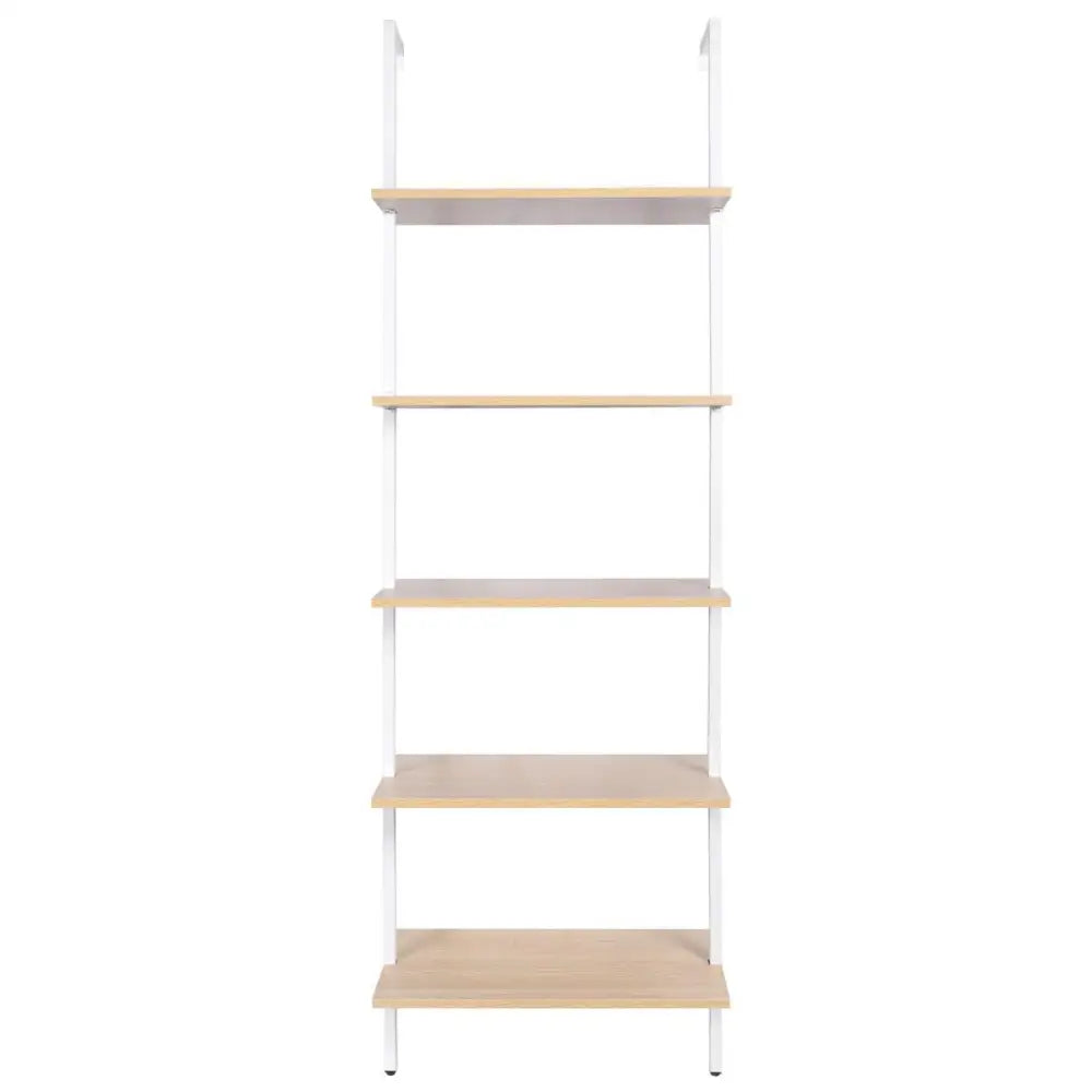 YES4HOMES Industrial Ladder Shelf Wood Wall-Mounted Bookcase Storage Rack Shelves Display - Furniture > Living Room