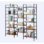 YES4HOMES Industrial Vintage Shelf Bookshelf Wood and Metal Bookcase Furniture for Home & Office - Furniture > Office