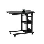 YES4HOMES Side Table with Storage Shelves Height Adjustable Sofa Couch Coffee End Table Bedside Table Laptop Desk