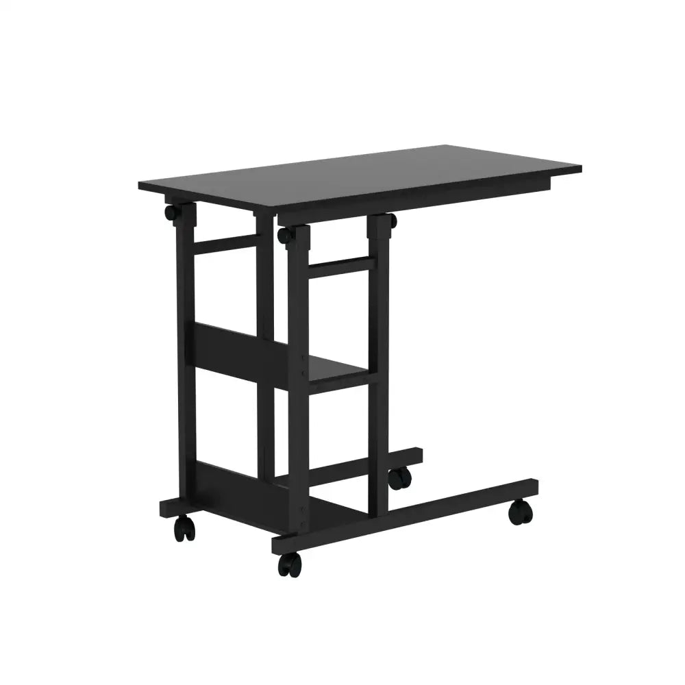 YES4HOMES Side Table with Storage Shelves Height Adjustable Sofa Couch Coffee End Table Bedside Table Laptop Desk