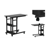 YES4HOMES Side Table with Storage Shelves Height Adjustable Sofa Couch Coffee End Table Bedside Table Laptop Desk
