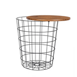 YES4HOMES Vintage Round Coffee Tables Set of 2 Side Tables Robust Steel Frame for Living Room Bedroom Rustic Brown