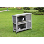 YES4PETS 110cm XL Double Storey Rabbit Hutch Guinea Pig Cage Ferret Cat cage W Wheel & Pull Out Tray - Pet Care > Coops