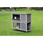 YES4PETS 110cm XL Double Storey Rabbit Hutch Guinea Pig Cage Ferret Cat cage W Wheel & Pull Out Tray - Pet Care > Coops