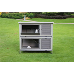 YES4PETS 110cm XL Double Storey Rabbit Hutch Guinea Pig Cage Ferret Cat cage W Wheel & Pull Out Tray - Pet Care > Coops