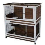 YES4PETS 118 cm XL Double Storey Rabbit Hutch Guinea Pig Cat Cage Ferret cage Cat W Pull Out Tray - Pet Care > Coops &