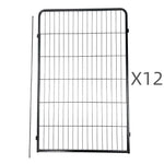 YES4PETS 12 Panel 120 cm Heavy Duty Pet Dog Cat Rabbit Exercise Extension Playpen Puppy Rabbit Fence - Pet Care > Dog