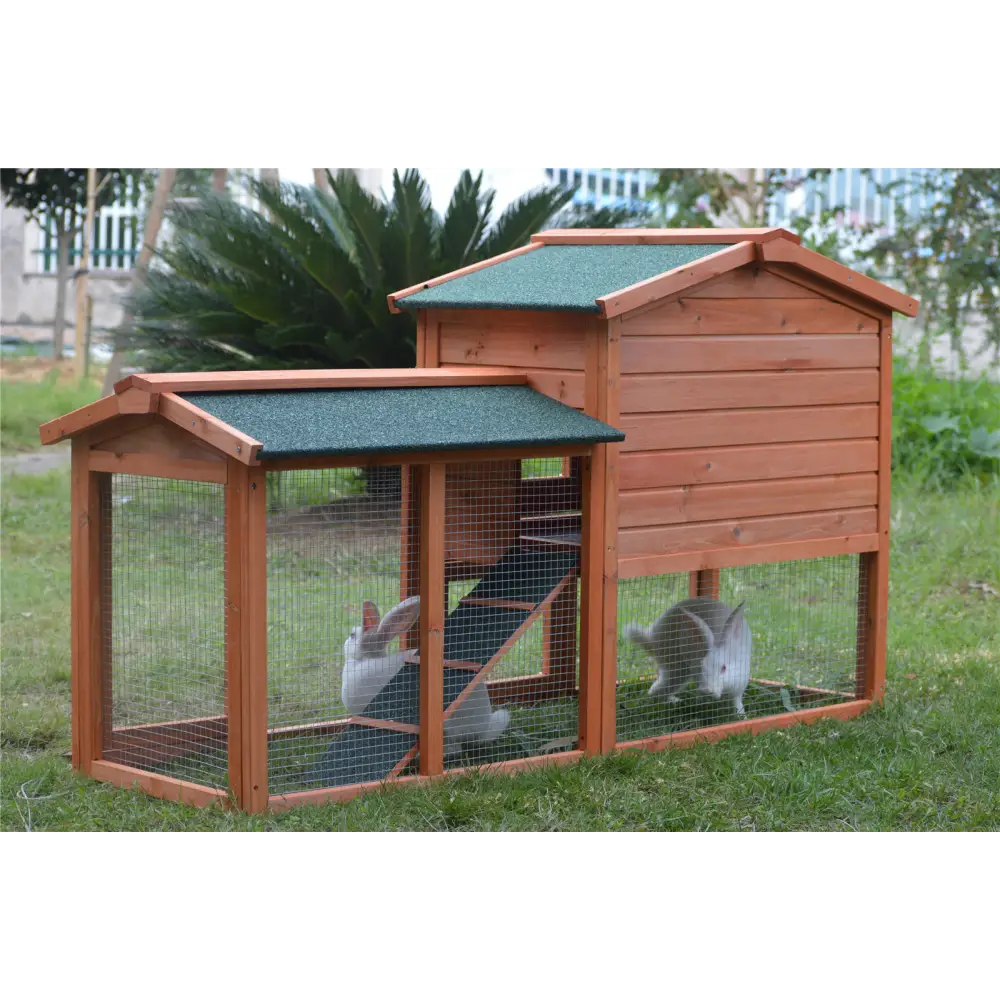 YES4PETS 146cm Rabbit Hutch Metal Run Wooden Cage Guinea Pig Cage House - Pet Care > Coops & Hutches > Small Animal