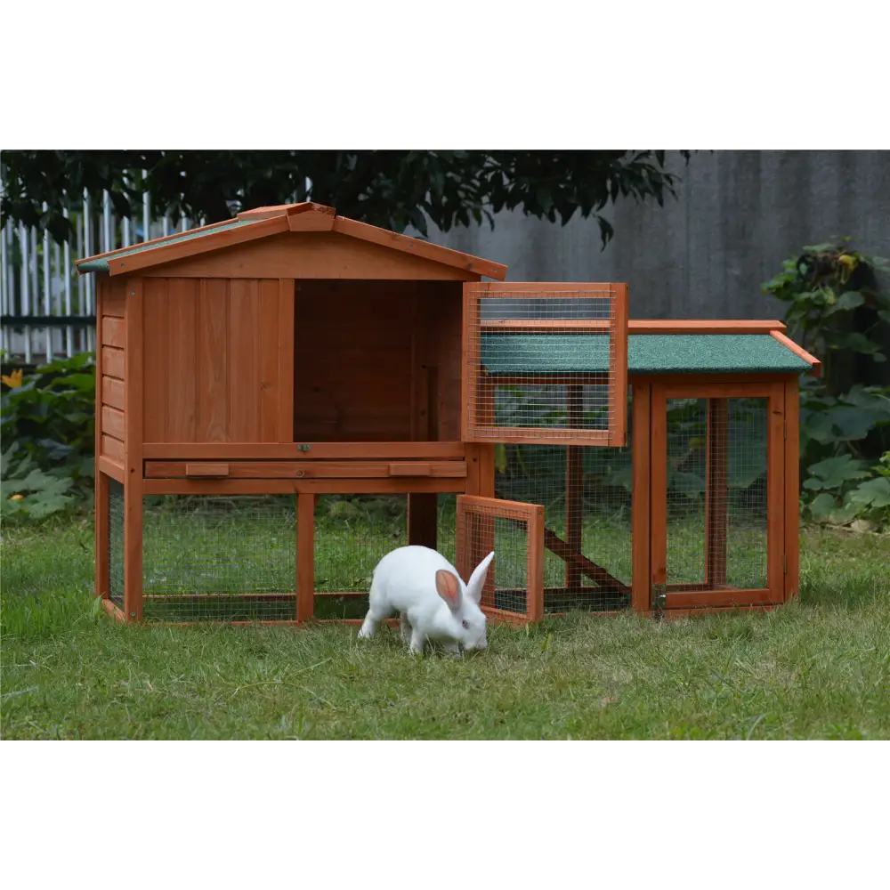 YES4PETS 146cm Rabbit Hutch Metal Run Wooden Cage Guinea Pig Cage House - Pet Care > Coops & Hutches > Small Animal