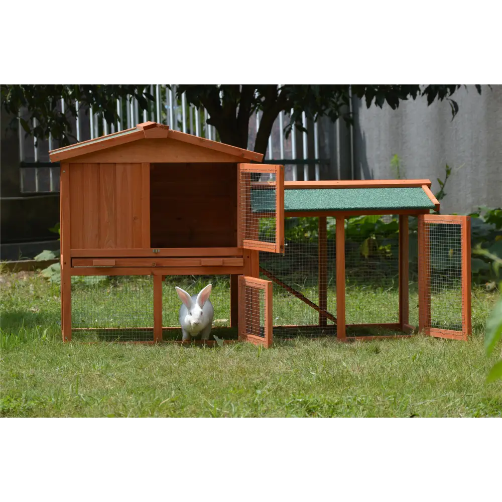 YES4PETS 146cm Rabbit Hutch Metal Run Wooden Cage Guinea Pig Cage House - Pet Care > Coops & Hutches > Small Animal