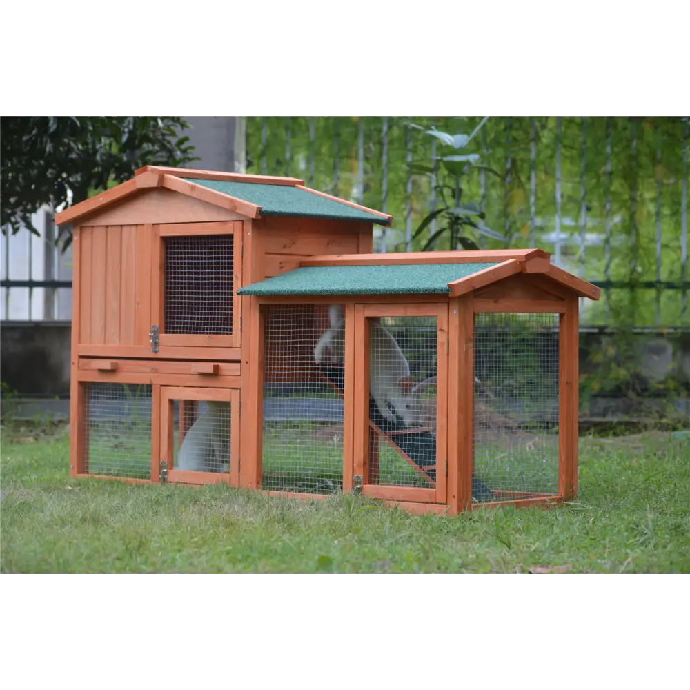 YES4PETS 146cm Rabbit Hutch Metal Run Wooden Cage Guinea Pig Cage House - Pet Care > Coops & Hutches > Small Animal