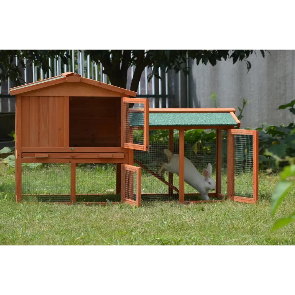 YES4PETS 146cm Rabbit Hutch Metal Run Wooden Cage Guinea Pig Cage House - Pet Care > Coops & Hutches > Small Animal