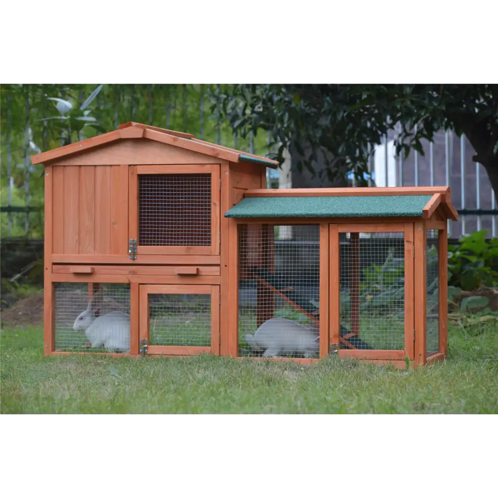 YES4PETS 146cm Rabbit Hutch Metal Run Wooden Cage Guinea Pig Cage House - Pet Care > Coops & Hutches > Small Animal