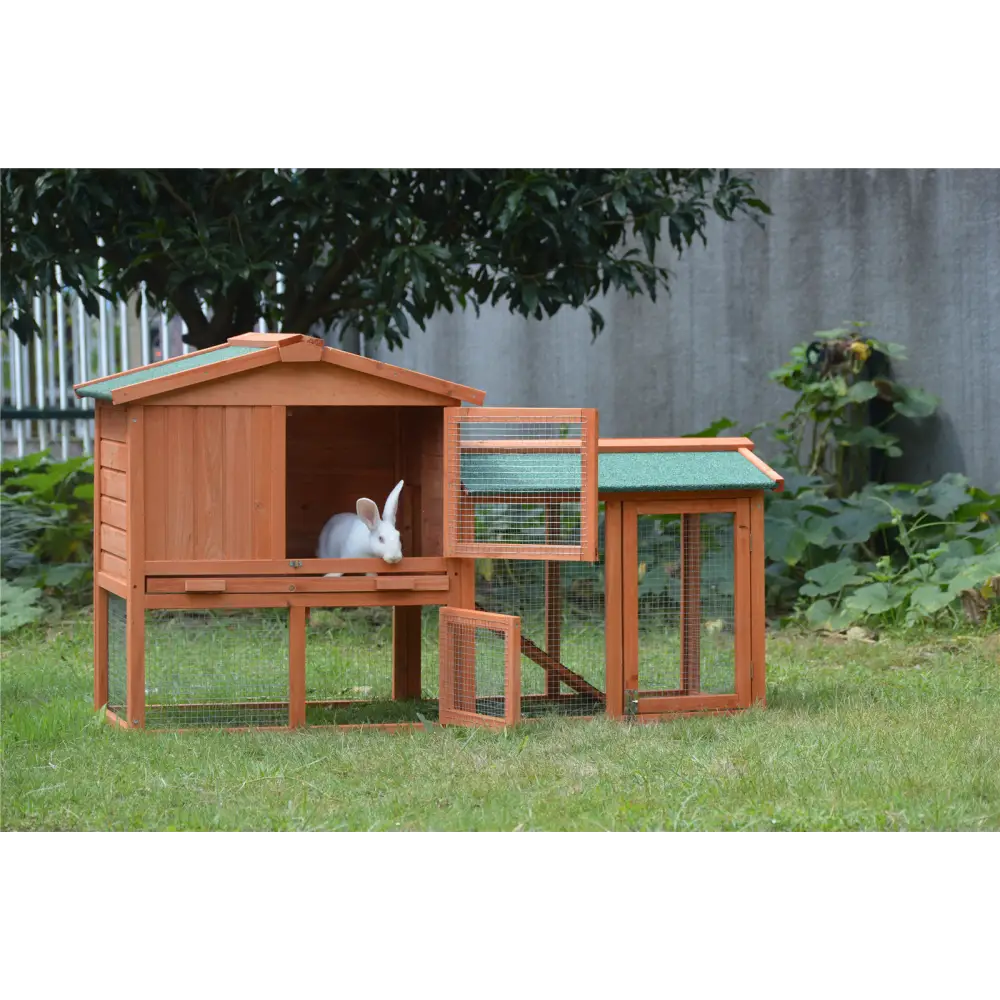 YES4PETS 146cm Rabbit Hutch Metal Run Wooden Cage Guinea Pig Cage House - Pet Care > Coops & Hutches > Small Animal