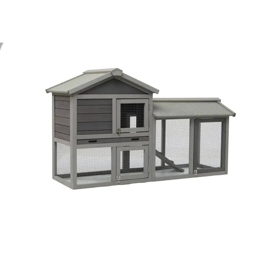 YES4PETS 148cm Rabbit Hutch Quail Run Wooden Cage Guinea Pig Cage House - Pet Care > Coops & Hutches > Small Animal