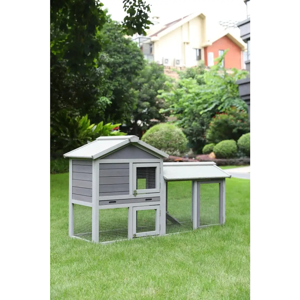 YES4PETS 148cm Rabbit Hutch Quail Run Wooden Cage Guinea Pig Cage House - Pet Care > Coops & Hutches > Small Animal
