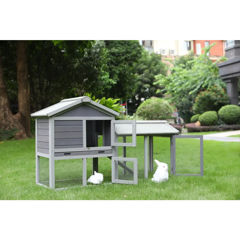 YES4PETS 148cm Rabbit Hutch Quail Run Wooden Cage Guinea Pig Cage House - Pet Care > Coops & Hutches > Small Animal