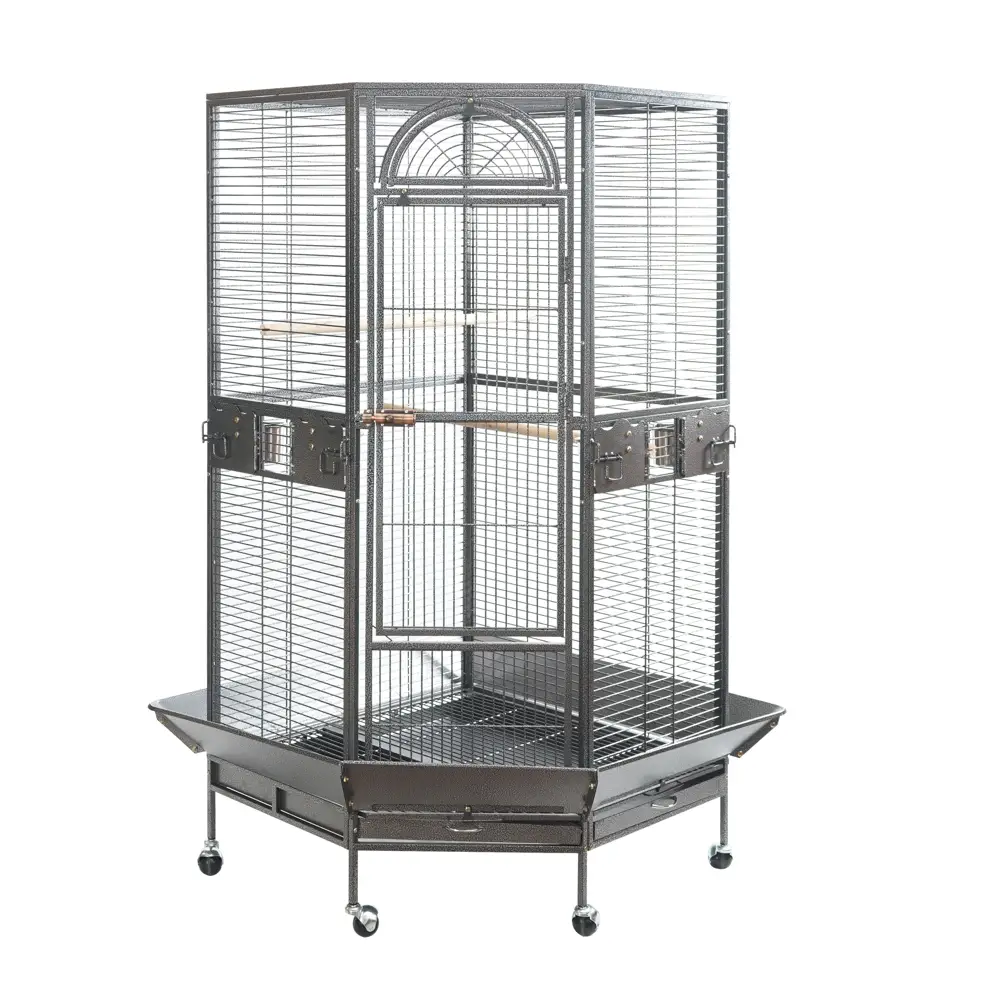YES4PETS 161 cm XL Corner Bird Cage Pet Parrot Aviary Perch Castor Wheel - Pet Care > Bird > Bird Cages & Stands