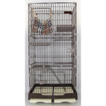 YES4PETS 179 cm Brown Pet 4 Level Cat Cage House With Litter Tray & Wheel 82x57x179 CM - Pet Care > Coops & Hutches >