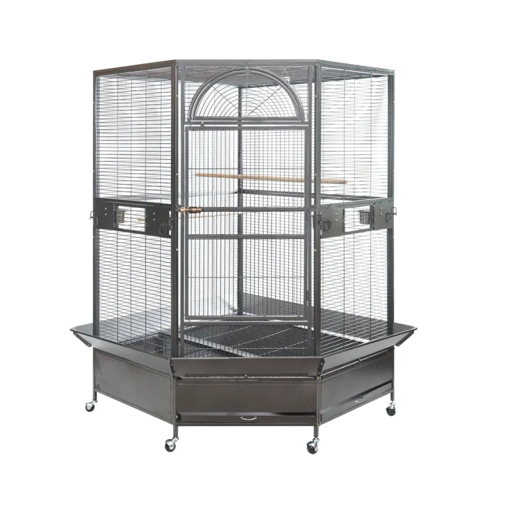 YES4PETS 185cm XXL Corner Bird Cage Pet Parrot Aviary Perch Castor Wheel - Pet Care > Bird > Bird Cages & Stands