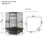 YES4PETS 185cm XXL Corner Bird Cage Pet Parrot Aviary Perch Castor Wheel - Pet Care > Bird > Bird Cages & Stands