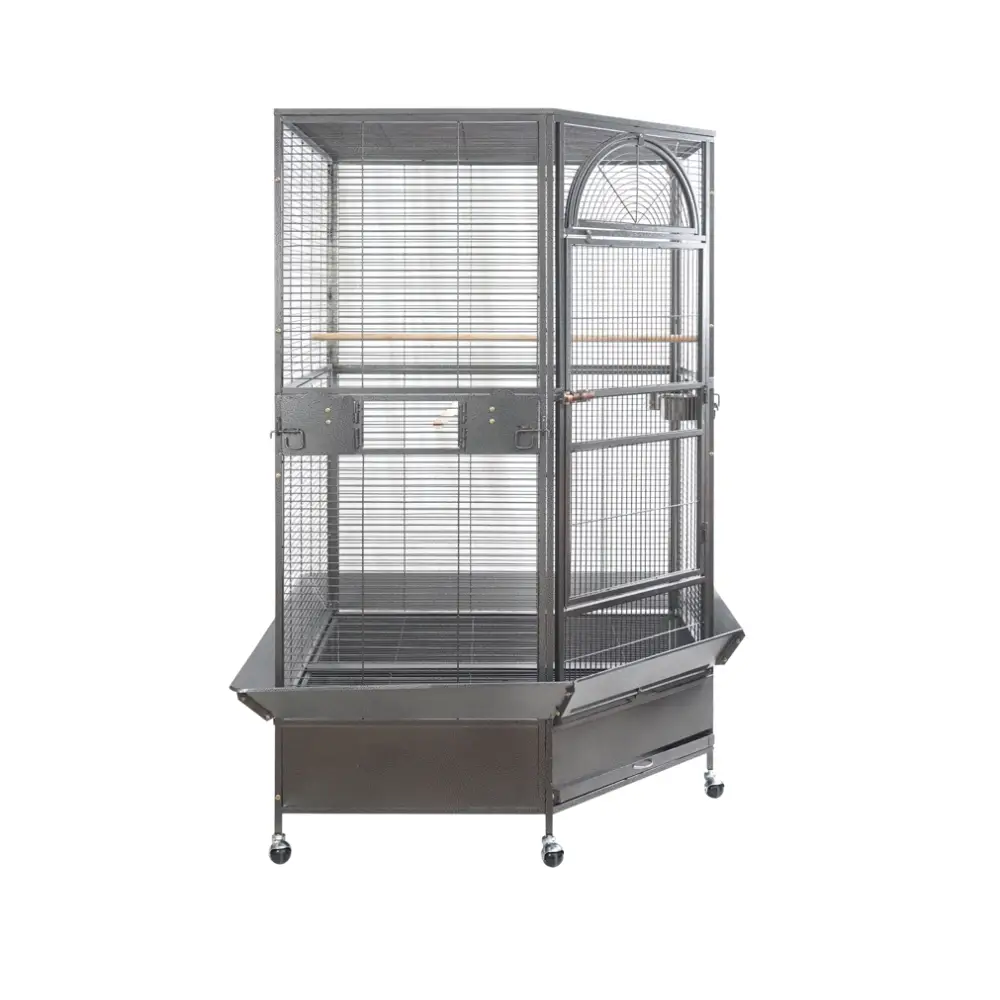 YES4PETS 185cm XXL Corner Bird Cage Pet Parrot Aviary Perch Castor Wheel - Pet Care > Bird > Bird Cages & Stands
