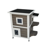 YES4PETS 2 Story Cat Shelter Condo with Escape Door Rainproof Kitty House - Pet Care > Cat Supplies > Cat Furniture