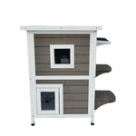 YES4PETS 2 Story Cat Shelter Condo with Escape Door Rainproof Kitty House - Pet Care > Cat Supplies > Cat Furniture