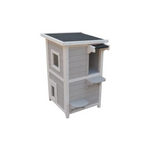 YES4PETS 2 Story Cat Shelter Condo with Escape Door Rainproof Kitty House - Pet Care > Cat Supplies > Cat Furniture