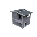 YES4PETS 2 Story Cat Shelter Condo with Escape Door Rainproof Kitty House - Pet Care > Cat Supplies > Cat Furniture