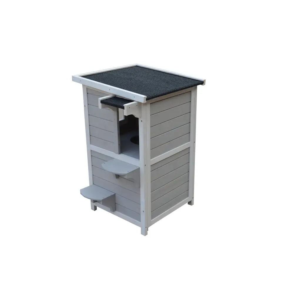 YES4PETS 2 Story Cat Shelter Condo with Escape Door Rainproof Kitty House - Pet Care > Cat Supplies > Cat Furniture