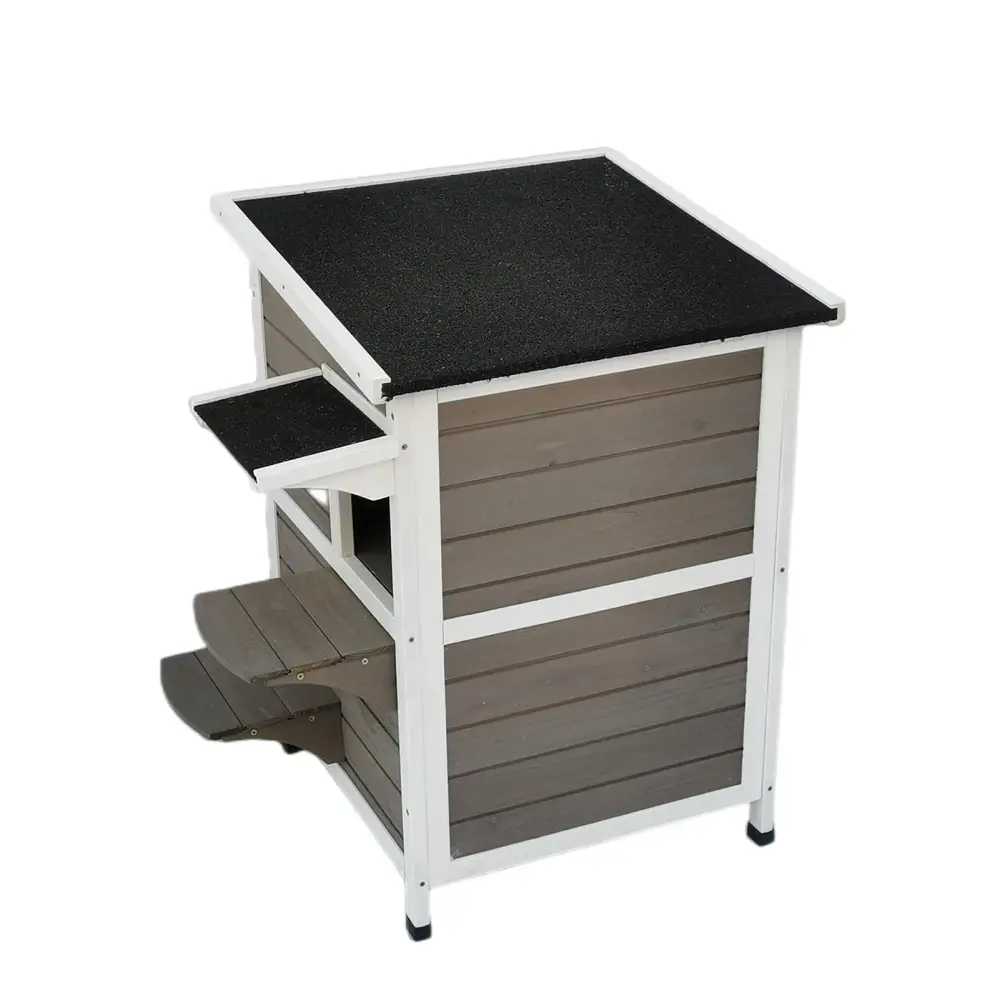 YES4PETS 2 Story Cat Shelter Condo with Escape Door Rainproof Kitty House - Pet Care > Cat Supplies > Cat Furniture