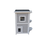YES4PETS 2 Story Cat Shelter Condo with Escape Door Rainproof Kitty House - Pet Care > Cat Supplies > Cat Furniture