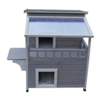YES4PETS 2 Story Outdoor Cat Shelter Condo with Escape Door Rainproof Kitty House - Pet Care > Cat Supplies > Cat