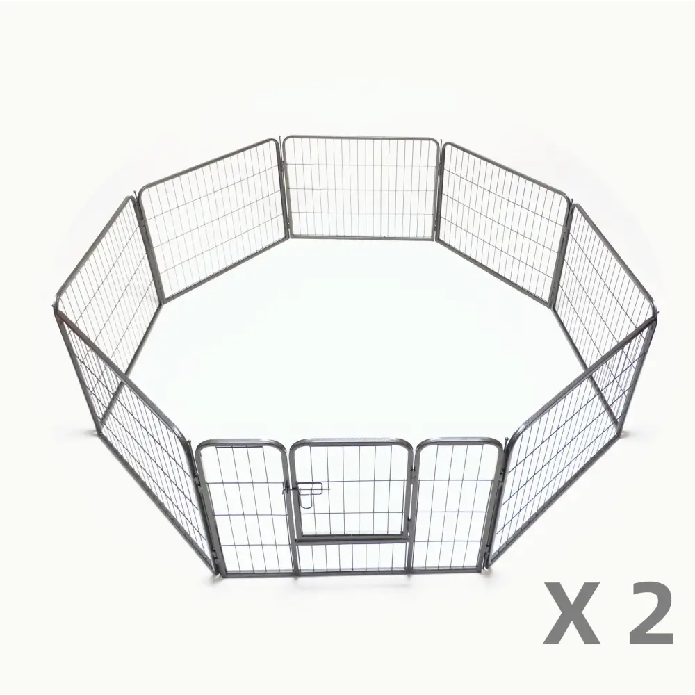 YES4PETS 2 X 8 Panel 60 cm Heavy Duty Pet Dog Puppy Cat Rabbit Exercise Playpen Fence - Pet Care > Dog Supplies > Dog