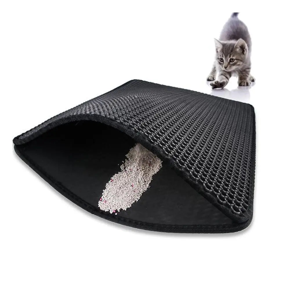 YES4PETS 2 X Double Layer Cat Litter Tray Trap Mat Catch Cat Litter House Box Pad Toilet Mat - Pet Care > Cat Supplies