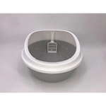 YES4PETS 2 x Grey Round Portable Cat Toilet Litter Box Tray with Scoop - Pet Care > Cat Supplies > Cat Litter