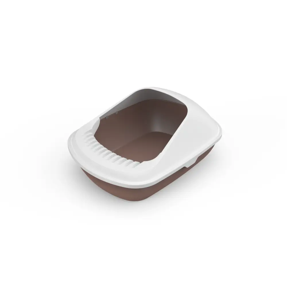 YES4PETS 2 x Large Cat Litter Box Tray With Shovel Kitty Toilet Semi-Enclosed Pet Box Brown - Pet Care > Cat Supplies >