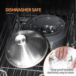 YES4PETS 2 x M Stainless Steel Pet Bowl Water Bowls Portable Anti Slip Skid Feeder Dog Rabbit Cat - Pet Care > Dog