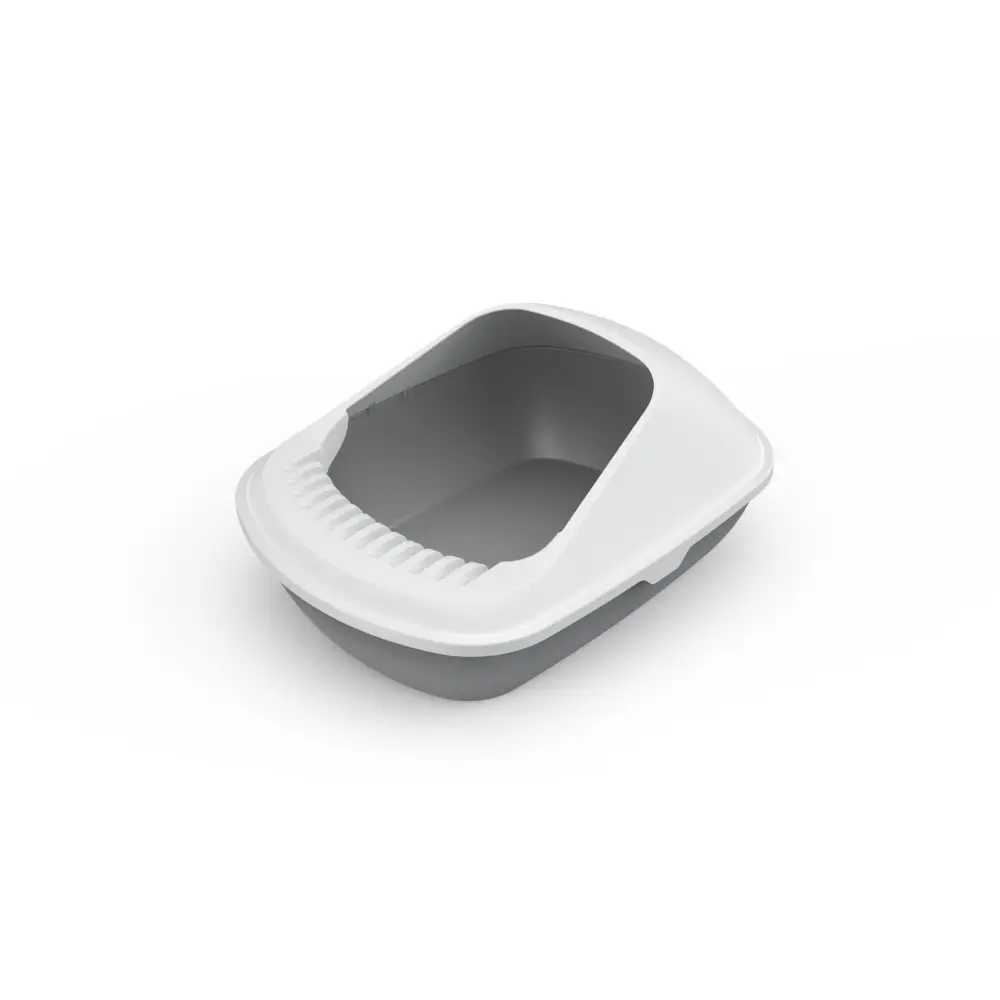 YES4PETS 2 X Medium Cat Litter Box Tray With Shovel Kitty Toilet Semi-Enclosed Pet Box Grey - Pet Care > Cat Supplies >