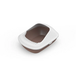 YES4PETS 2 X Medium Cat Litter Box Tray With Shovel Kitty Toilet Semi-Enclosed Pet Box Brown - Pet Care > Cat Supplies