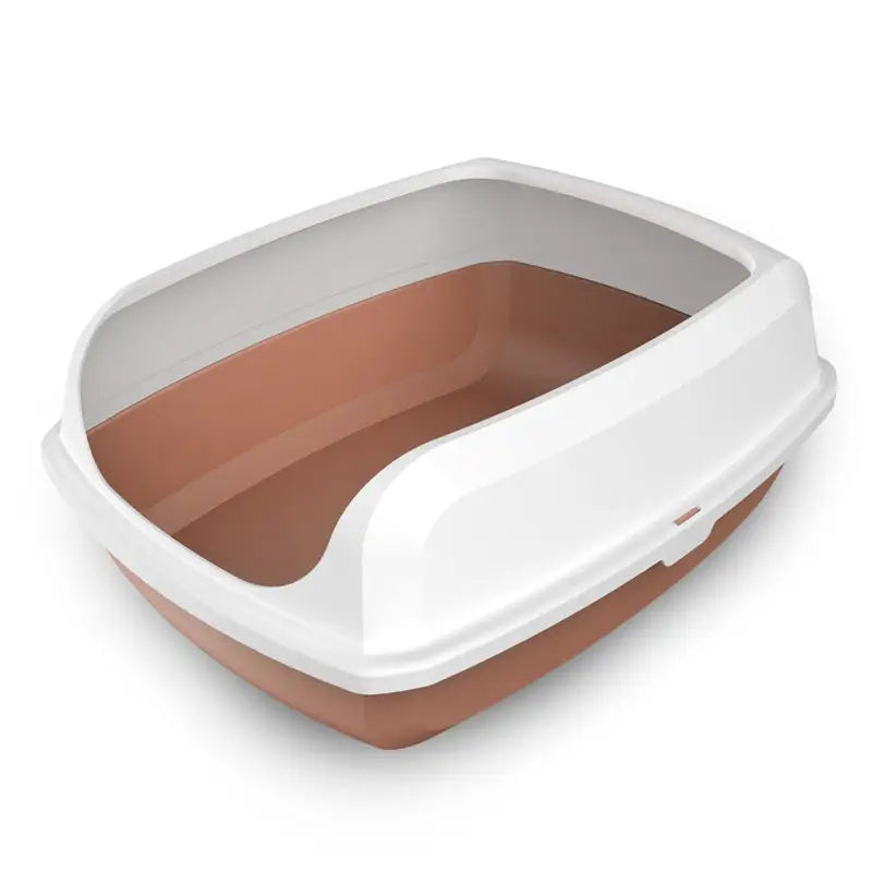 YES4PETS 2 x Medium High Side Large Portable Open Cat Toilet Litter Box Tray House With Scoop Brown - Pet Care > Cat