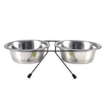 YES4PETS 2 x Sets Medium Portable Dog Cat Steel Pet Bowl Water Bowls Feeder - Pet Care > Dog Supplies > Dog Bowls
