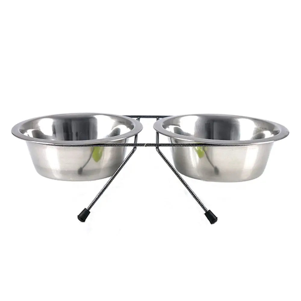 YES4PETS 2 x Sets Medium Portable Dog Cat Steel Pet Bowl Water Bowls Feeder - Pet Care > Dog Supplies > Dog Bowls