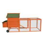 YES4PETS 248 cm XL Chicken Coop Rabbit Hutch Ferret Hen Guinea Pig House With Wheels - Pet Care > Coops & Hutches >