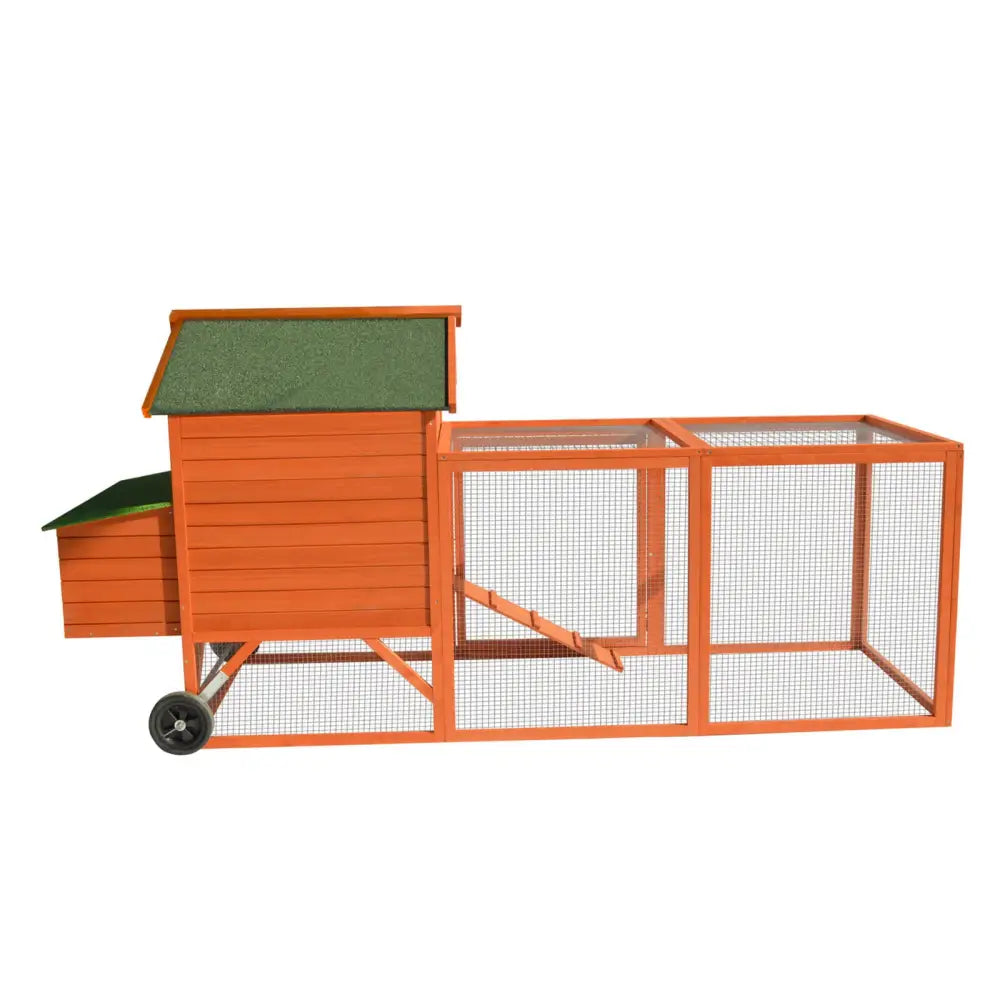 YES4PETS 248 cm XL Chicken Coop Rabbit Hutch Ferret Hen Guinea Pig House With Wheels - Pet Care > Coops & Hutches >