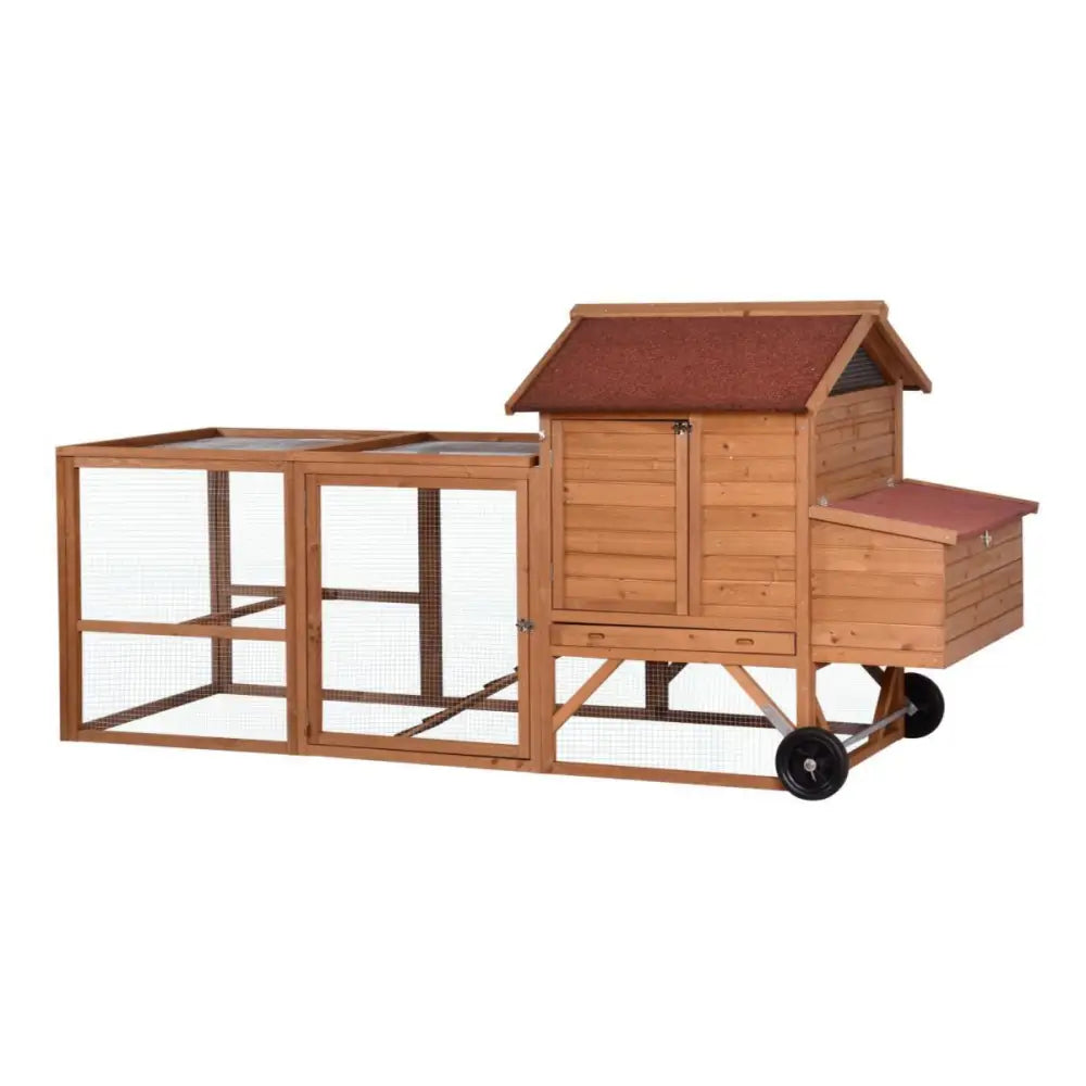 YES4PETS 248 cm XL Chicken Coop Rabbit Hutch Ferret Hen Guinea Pig House With Wheels - Pet Care > Coops & Hutches >