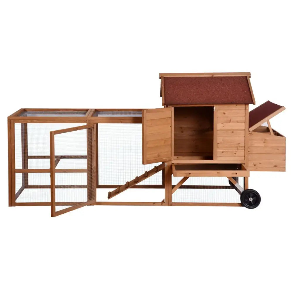YES4PETS 248 cm XL Chicken Coop Rabbit Hutch Ferret Hen Guinea Pig House With Wheels - Pet Care > Coops & Hutches >